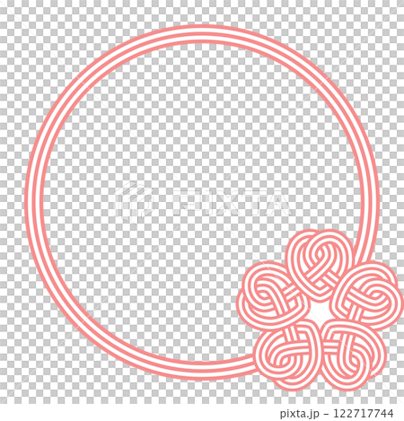 水引時尚櫻花結相框 淺粉紅色 3 股 圓形相框 無文字 122717744