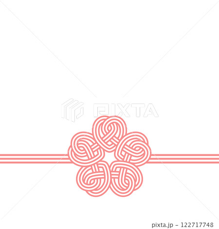 水引き風　おしゃれな桜結びのフレーム　薄紅色　3本　リボン　テキスト無し 122717748