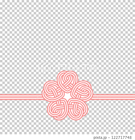 水引き風　おしゃれな桜結びのフレーム　薄紅色　3本　リボン　テキスト無し 122717748