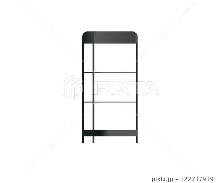 Modern metal grey stylish and retro showcase rack for retail shop design Modern metal grey stylish and retro showcase rack for retail shop design 122717919