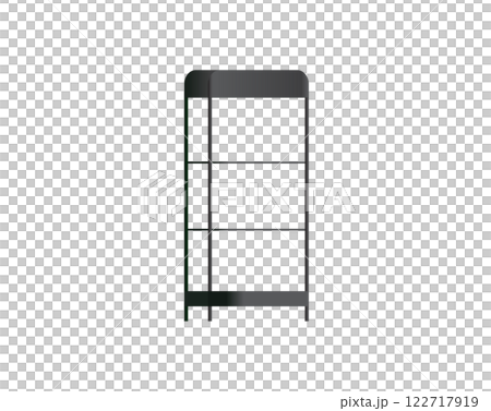 Modern metal grey stylish and retro showcase rack for retail shop design Modern metal grey stylish and retro showcase rack for retail shop design 122717919