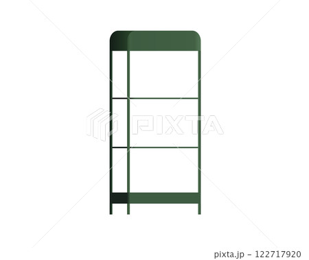 Modern metal green stylish and retro showcase rack for retail shop design Modern metal green stylish and retro showcase rack for retail shop design 122717920