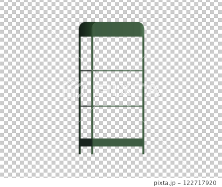 Modern metal green stylish and retro showcase rack for retail shop design Modern metal green stylish and retro showcase rack for retail shop design 122717920