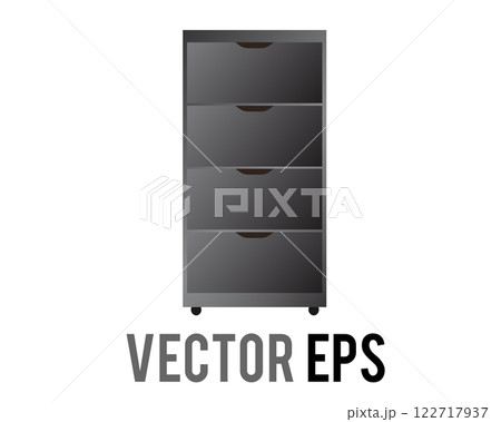 Metal grey business working handle file organizer, drawer retro style office interior design 122717937