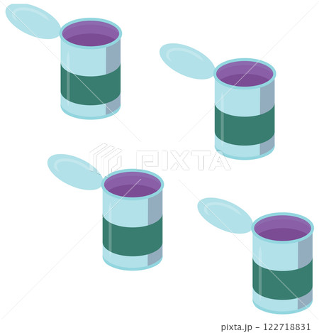 Empty open tin can. Environmental pollution concept. Vector illustration. Seamless pattern. Empty open tin can. Environmental pollution concept. Vector illustration. Seamless pattern. 122718831