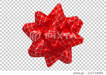 red ribbon on isolated on transparent background. 122718895
