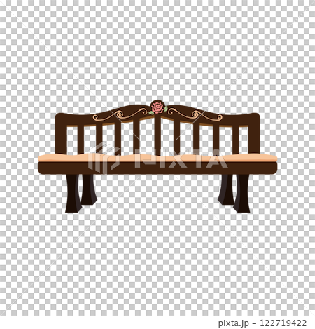 薔薇が描かれた木製のベンチのイラスト 122719422