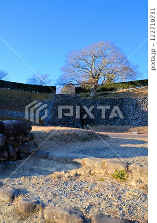 横須賀城跡 本丸跡 玉石積みの石垣 横須賀城跡 本丸跡 玉石積みの石垣 122719731