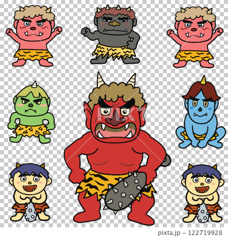 Cute demon illustration set Cute demon illustration set 122719928