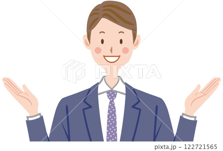 比較　ビジネスマンのイラスト　両手　選択 122721565