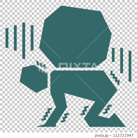 Illustration of a person struggling with the burden of taxes and debt 122721947