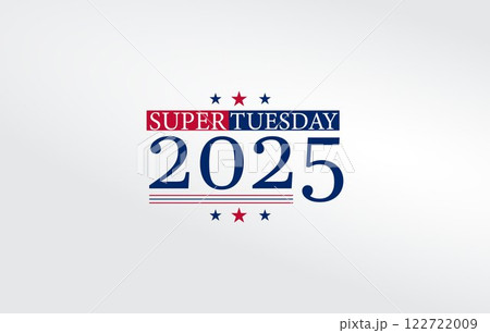 The Super Tuesday logo featuring bold typography and vibrant colors represents the electoral event's significance. The Super Tuesday logo featuring bold typography and vibrant colors represents the electoral event's significance. 122722009