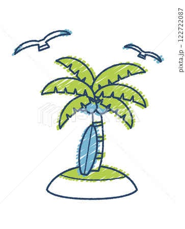手書き風ヤシの木のイラストのイラスト素材 [122722087] - PIXTA