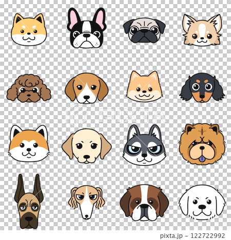 dog face illustration set 122722992