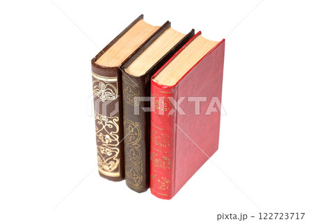 Old books isolated on white background Old books isolated on white background 122723717