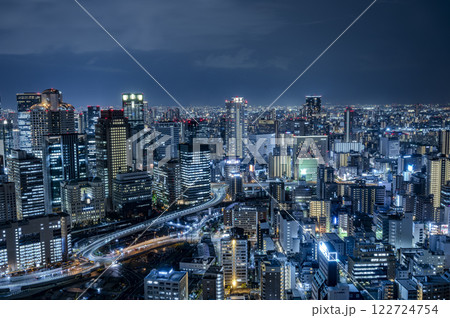 展望台からの大阪、都市夜景 展望台からの大阪、都市夜景 122724754