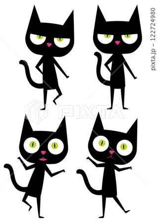 Funny black cat with big head Funny black cat with big head 122724980