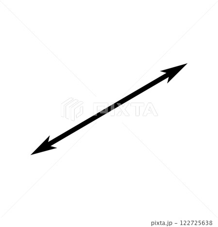 Diagonal thin double arrow. Vector illustration.   122725638
