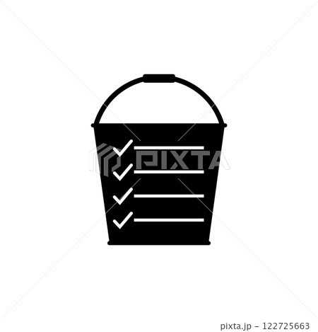 Bucket list icon. Vector illustration on white background. Bucket list icon. Vector illustration on white background. 122725663