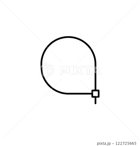 Plastic cable tie vector icon. Top view. Isolated illustration on white background. 122725665
