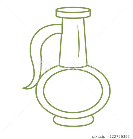 Retro bottle for wine, oil in doodle style. Vector illustration isolated on white background. 122726395