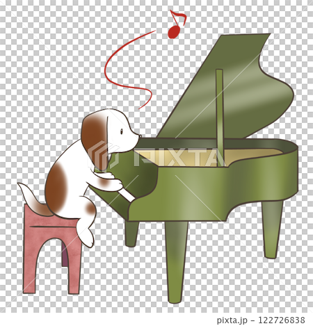 一隻狗狗彈鋼琴的插圖 一隻狗狗彈鋼琴的插圖 122726838
