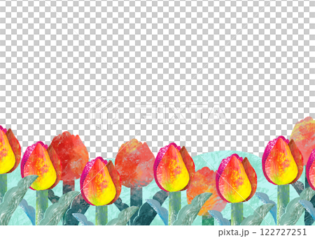 A background illustration of many bright red tulips in paper cutting style A background illustration of many bright red tulips in paper cutting style 122727251