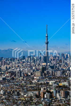 【都市風景】スカイツリーと東京都心の都市風景 122727528