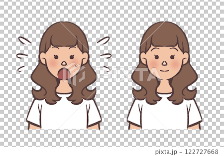 Simple female facial expression illustration 122727668