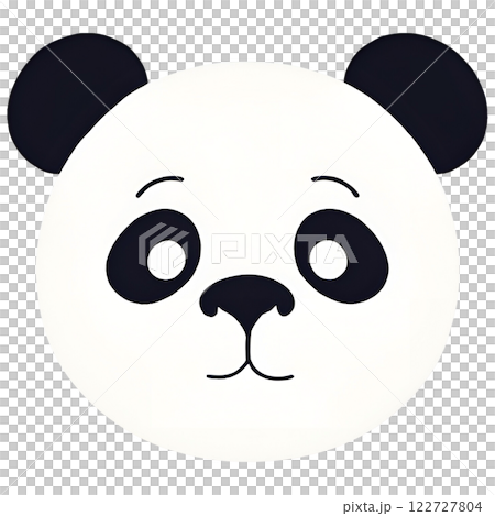 Cute panda face illustration icon 122727804