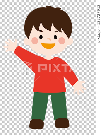 Vector illustration of a boy laughing happily 122727912
