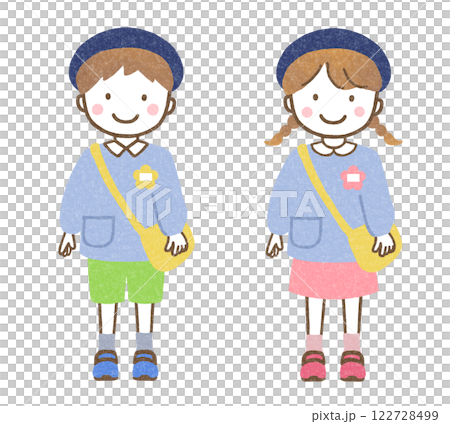 幼稚園児の男女 122728499