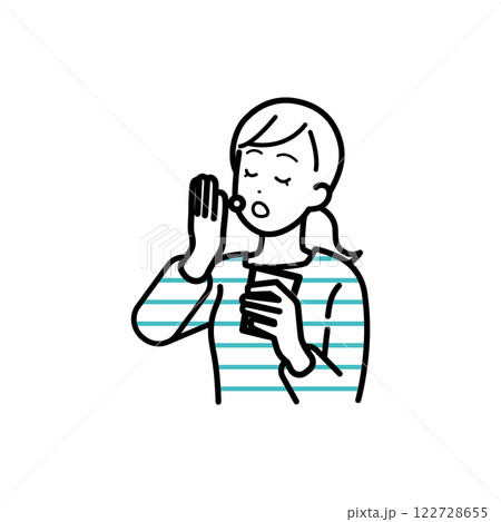 薬を飲む女性のイラスト 122728655