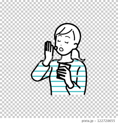 薬を飲む女性のイラスト 122728655