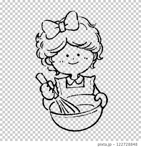 Girl making sweets Simple 122728848