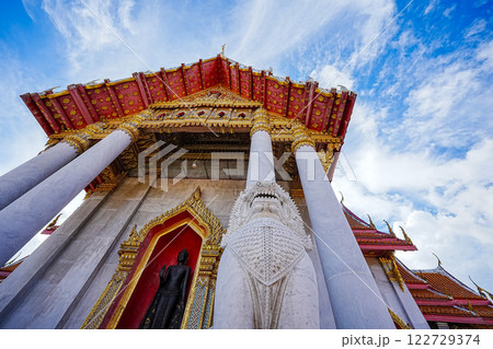Marble Temple (Wat Benchamabophit) Wat Benchamabophit is one of the most popular places in Bangkok, Thailand, which is visited by tourists. Marble Temple (Wat Benchamabophit) Wat Benchamabophit is one of the most popular places in Bangkok, Thailand, which is visited by tourists. 122729374