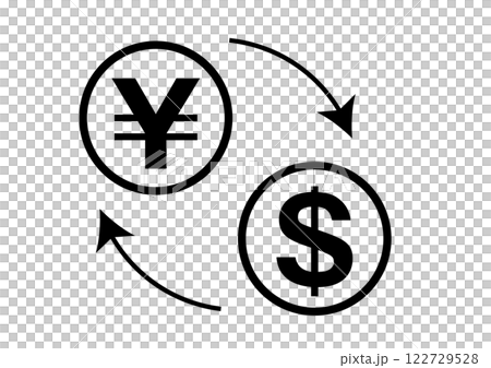 円とドルの交換アイコン 122729528