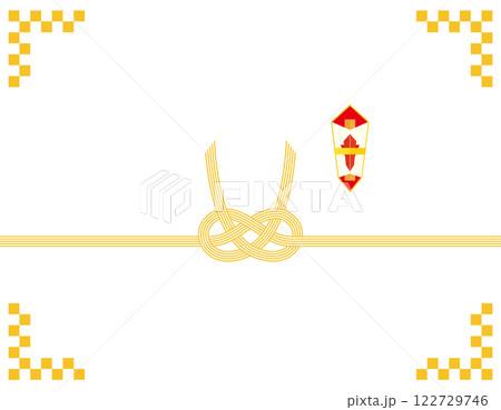 水引のベクターイラスト　プレゼント用包装用紙背景イラスト 122729746
