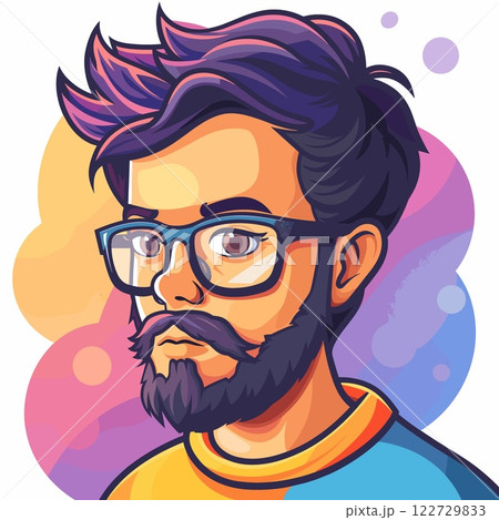 Man with glasses is the main focus of the image 122729833