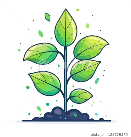 Green leafy plant with a stem 122729870