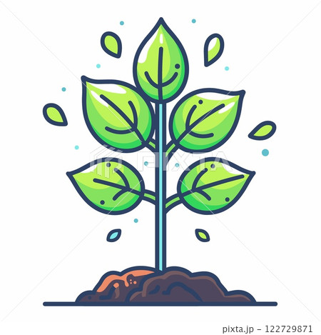 Green leafy plant with a stem Green leafy plant with a stem 122729871