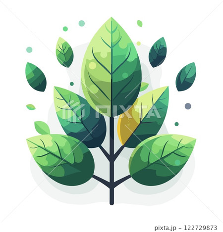 Green leafy plant with a stem 122729873