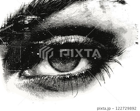Close up of a person's eye with a blurry background 122729892
