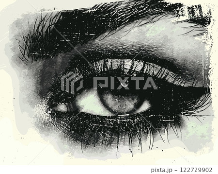 Close up of a person's eye with a blurry background Close up of a person's eye with a blurry background 122729902