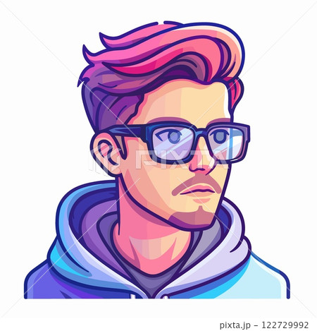 Man with glasses is the main focus of the image Man with glasses is the main focus of the image 122729992