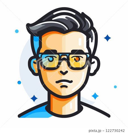 Man with glasses and a blue shirt 122730242