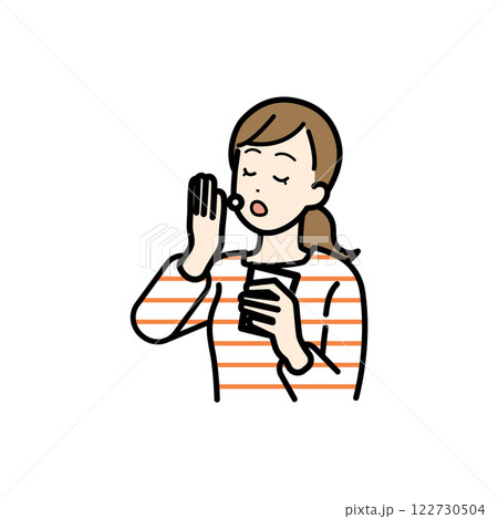 薬を飲む女性のイラスト 薬を飲む女性のイラスト 122730504