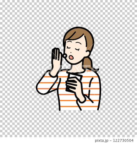 Illustration of a woman taking medicine 122730504