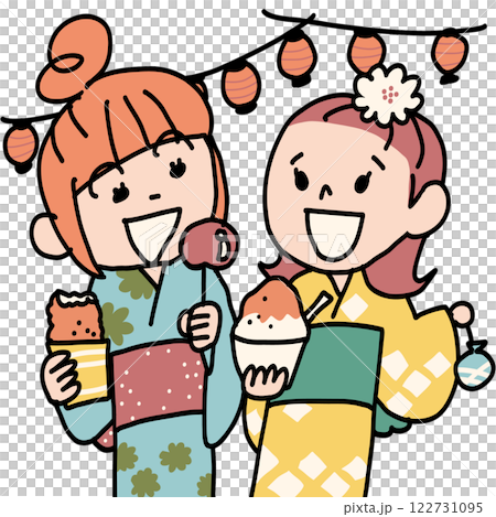 夏日祭典中身著浴衣的女孩 夏日祭典中身著浴衣的女孩 122731095