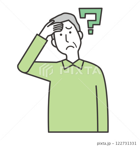 物忘れをする高齢男性 物忘れをする高齢男性 122731331